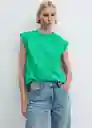 Camiseta Viri Verde Talla L Mujer Mango