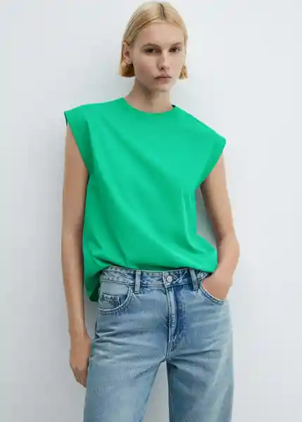 Camiseta Viri Verde Talla L Mujer Mango