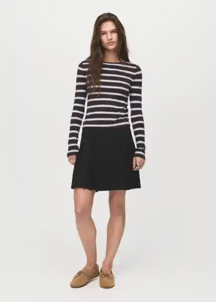 Falda Grunge Negro Talla 40 Mujer Mango