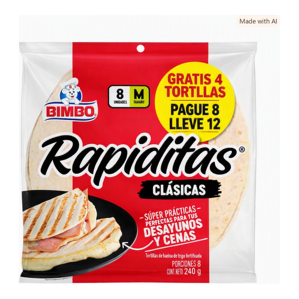 Tortillas Bimbo Rapiditas Clásicas 20p 580g