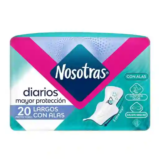 Nosotras Protectores Diarios Largos con Alas