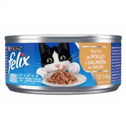 Felix Alimento Para Gato Filetes Pollo y Salmon en Salsa 156 g