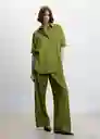 Pantalón Tilly-L Verde Talla M Mujer Mango