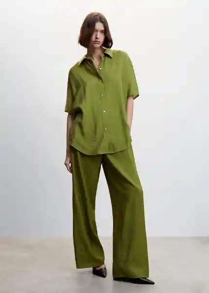 Pantalón Tilly-L Verde Talla M Mujer Mango