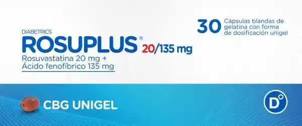Rosuplus Ácido Fenofibrico/Rosuvastatina (135 mg/20 mg)