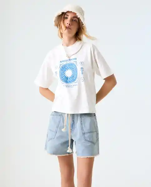 Camiseta Mujer Crudo Talla XS 602G001_CRU110606 Americanino