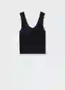 Top Rustin Negro Talla XL Mujer Mango