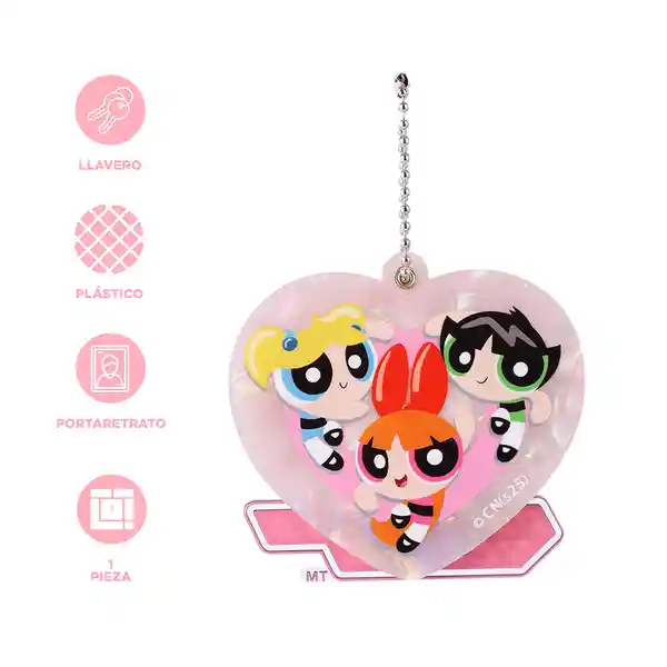Llavero Corazón Serie Las Chicas Superpoderosas Plateado Miniso