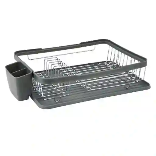 Global Offer Escurridor Platos + Bandeja + Porta Cubiertos Gris