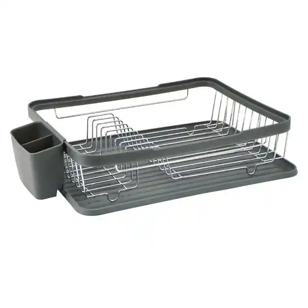Global Offer Escurridor Platos + Bandeja + Porta Cubiertos Gris