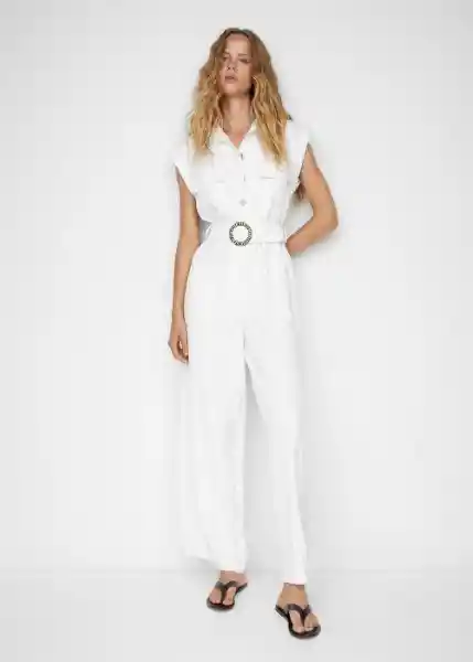 Enterizo Mono Toffe-W Blanco Talla XS Mujer Mango