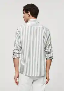 Camisa Rug Verde Talla M Hombre Mango
