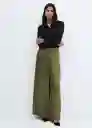 Pantalón Amira-A Khaki Talla L Mujer Mango