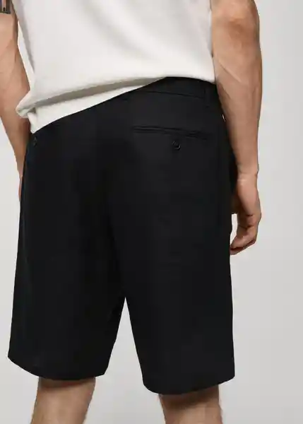 Bermuda Carp Negro Talla 36 Hombre Mango