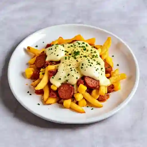 Choripapa O Salchipapa