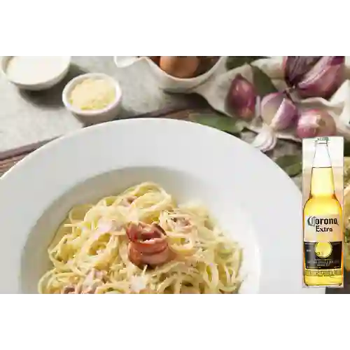 Combo Pasta Carbonara + Corona 330 ml