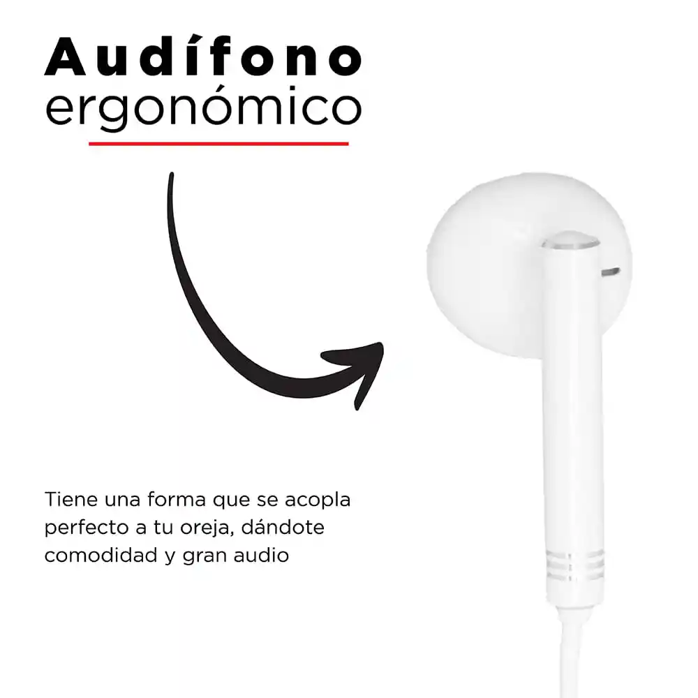 Miniso Audífonos de Cable 1318 Blanco 1.1 m