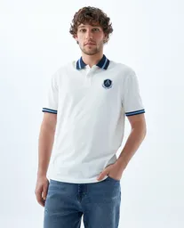 Camiseta Hombre Blanco y Azul Talla M 809f021 Americanino