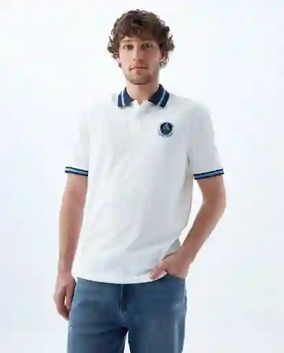 Camiseta Hombre Blanco y Azul Talla M 809f021 Americanino