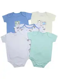 Oggi Body Manga Corta x 5 Bebé Hortensia Talla 0-3