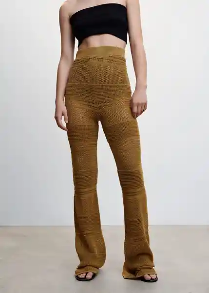 Pantalón Saco Tabaco Talla L Mujer Mango