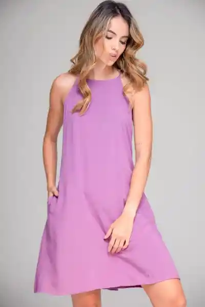 Vestido Prana Color Morado Oscuro Talla S Ragged