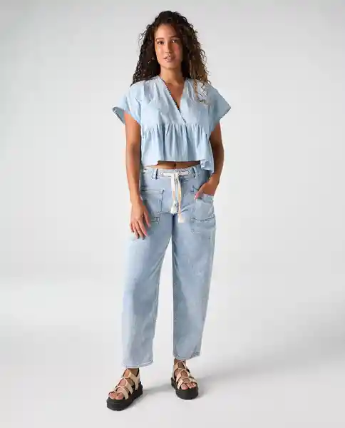 Camisa Mujer Azul Talla XS 612G000_AZU144210 Americanino