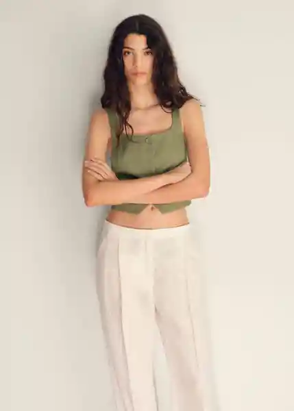 Chaleco Max Khaki Talla 18 Mujer Mango