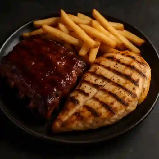 Pechuga y costillas bbq