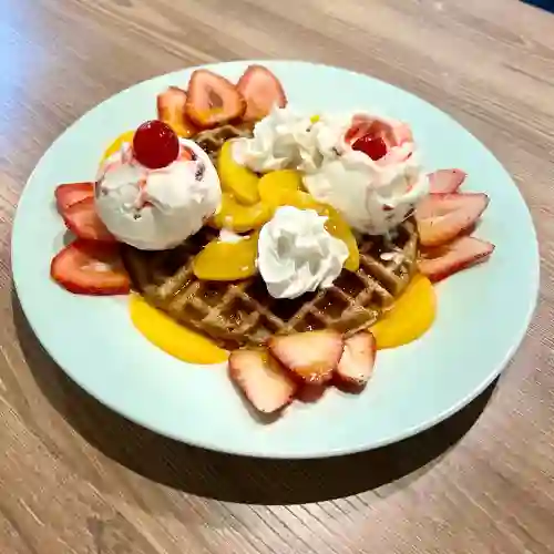 Waffle Especial de Durazno