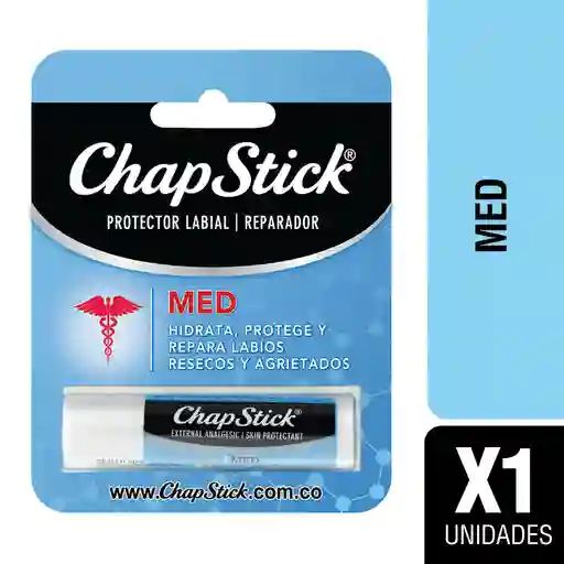Chapstick MED, Hidrata Protege y repara labios, x 1 und
