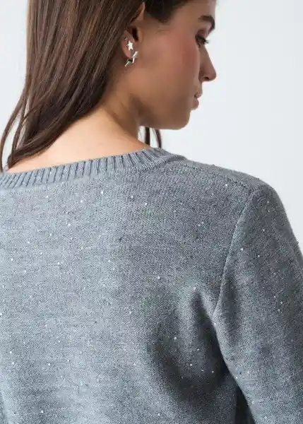 Suéter Tejido Mujer Gris Plateado Medio Talla L 583G092 Naf Naf