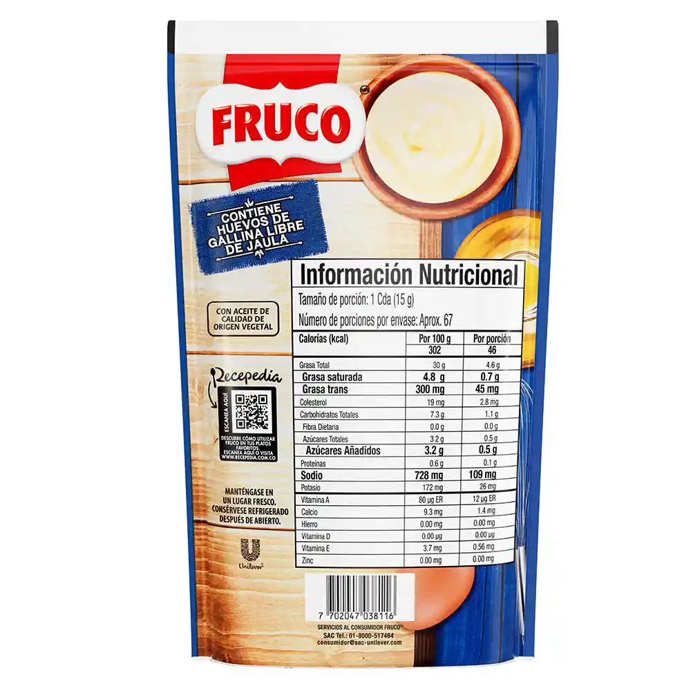 Salsa de Mayonesa Fruco doypack 1KG