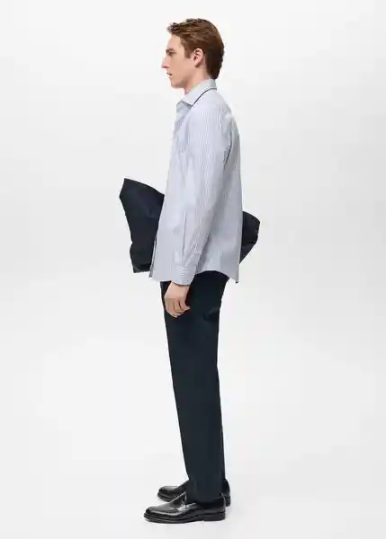 Camisa Donosti Azul Talla L Hombre Mango