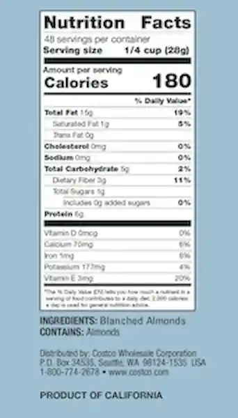 Kirkland Signature Harina de Almendra Blanqueada de California