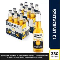 Corona Pack de Cerveza Botella 330 mL x 12 Und