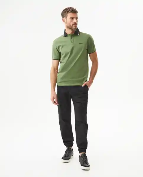 Camiseta Contrast Polo Neck Verde Loden Oscuro T L Chevignon