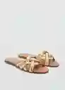 Sandalias Dobleto Oro Talla 38 Mujer Mango