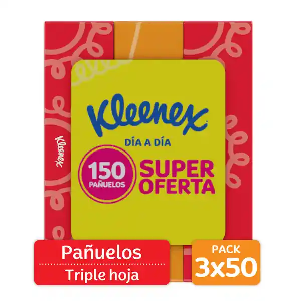 Kleenex Pañuelo Faciales 3 x 50 Und
