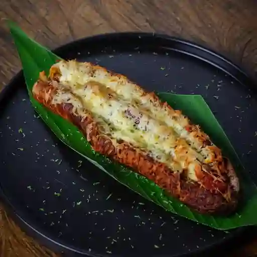 Plátano con bocadillo y queso