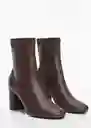 Botines Leo1 Burdeos Talla 40 Mujer Mango