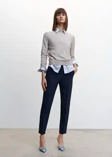 Pantalón Formal Navy Talla 38 Mujer Mango