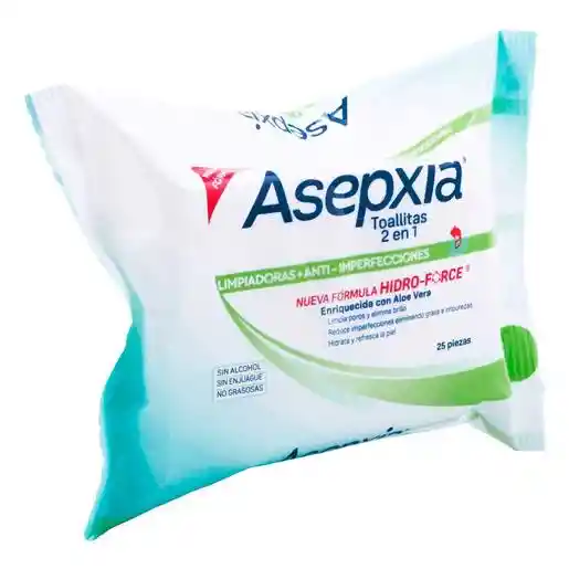 Asepxia Toallitas 2 en 1 Limpiadoras Anti-Imperfecciones