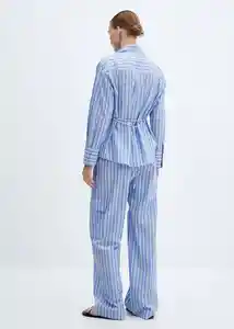 Camisa Seoul Celeste Talla M Mujer Mango