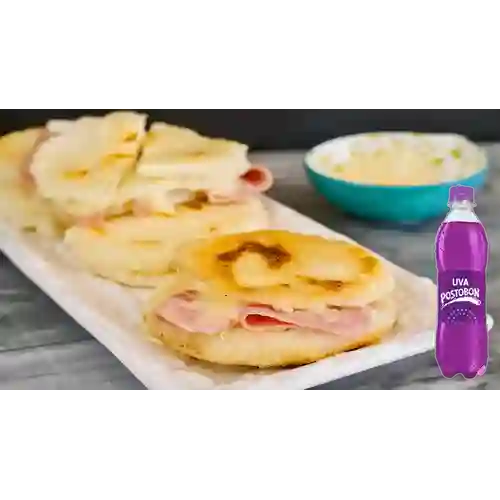 Combo Arepa Rellena de Jamón Queso +Postobon Uva 400ml