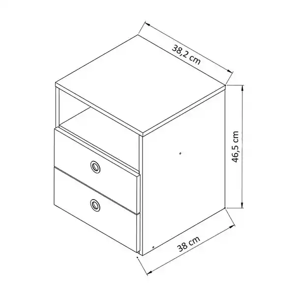 Muebles 2020 Mesa de Noche Melilla Blanco