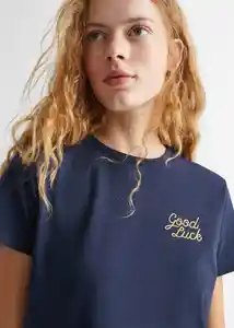 Camiseta Good Navy Talla 18 Teen Niñas Mango