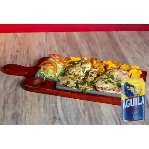 Combo Filete de Pollo + Aguila Orig Lta 330ml