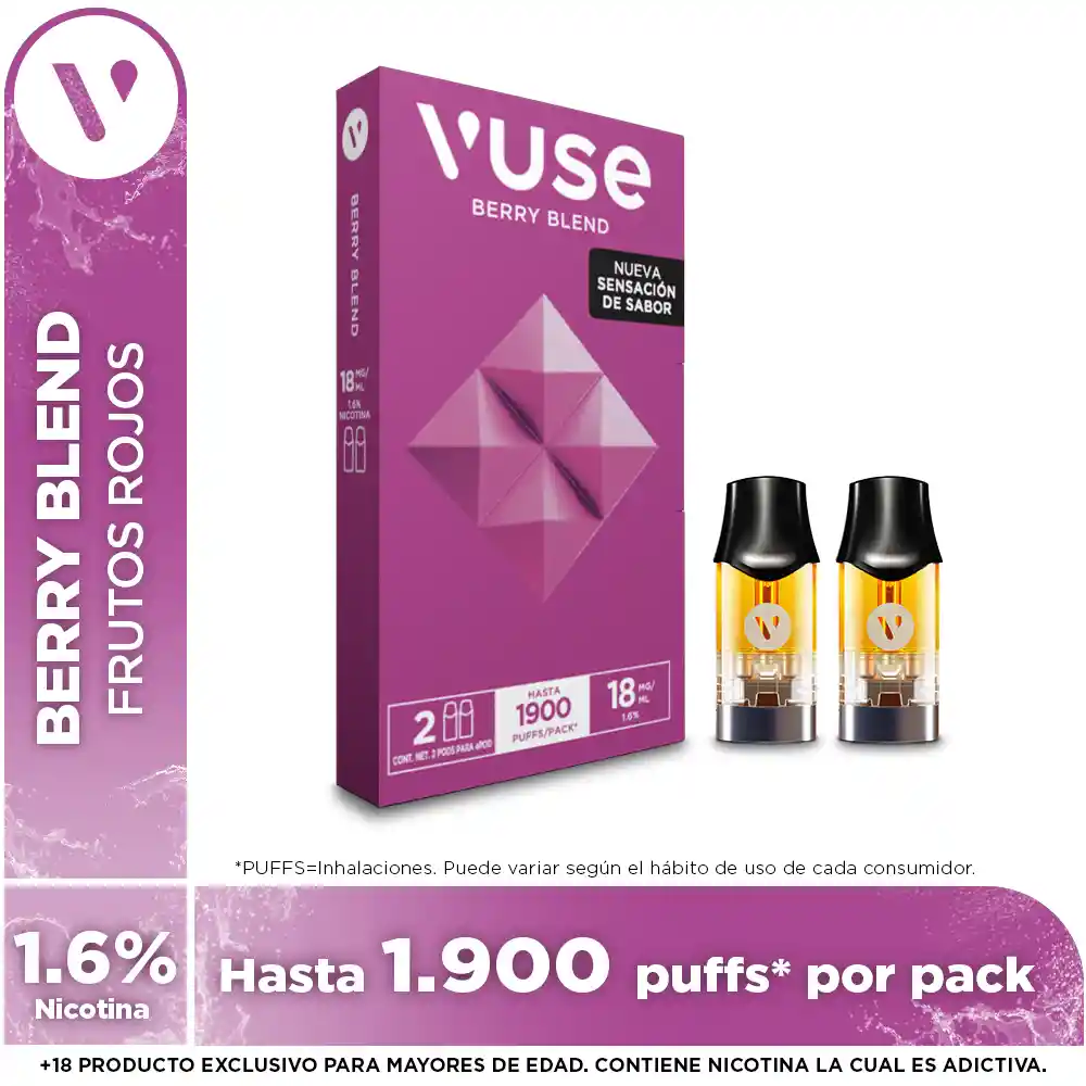 Capsulas Vuse Berry Blend 18Mg Paquetex2Und