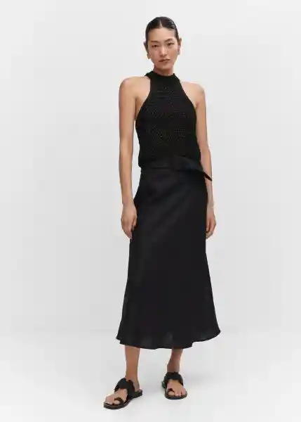 Top Hugo Negro Talla M Mujer Mango